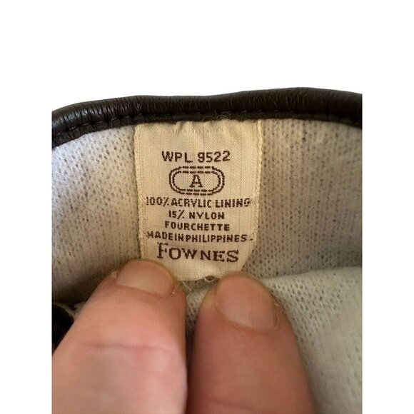 Womans Brown Leather Gloves With 100% Acrylic Lining By Fownes - Picture 4 of 5